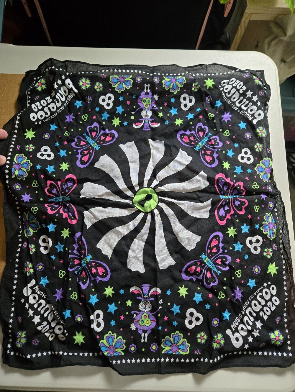 Colorful Butterfly Spiral Bandana Bonnaroo 2020